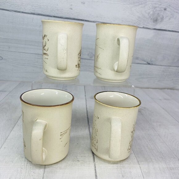 Collection Manoir CXY1 Cabins Docks Churches Lighthouses Stoneware Mugs Set of 4 - Picture 4 of 16